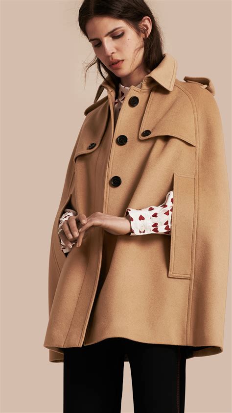 manteau femme burberry|Burberry cashmere cape coat.